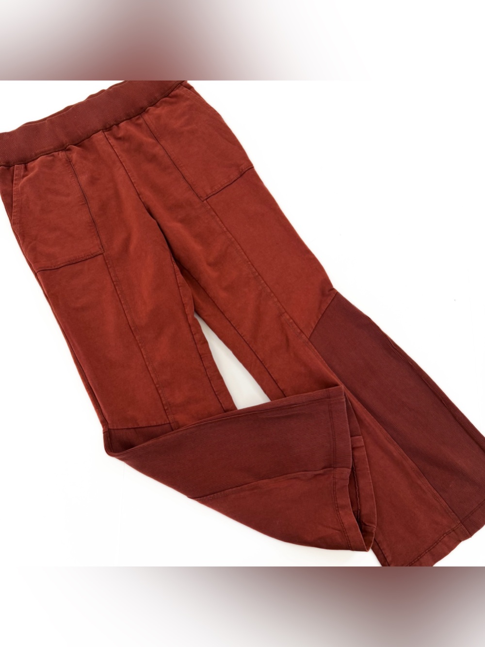 Anthropologie Saturday Sunday Sweatpants Pants Womens Medium Rust Orange Flare